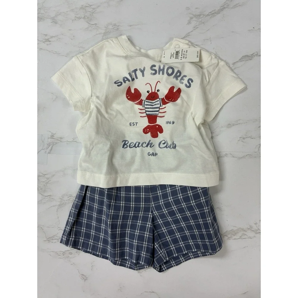 4x Baby Gap 3-6 Months Boy Bundle NWT - Lobster Outfit, 2 Bear And Car Outfit
